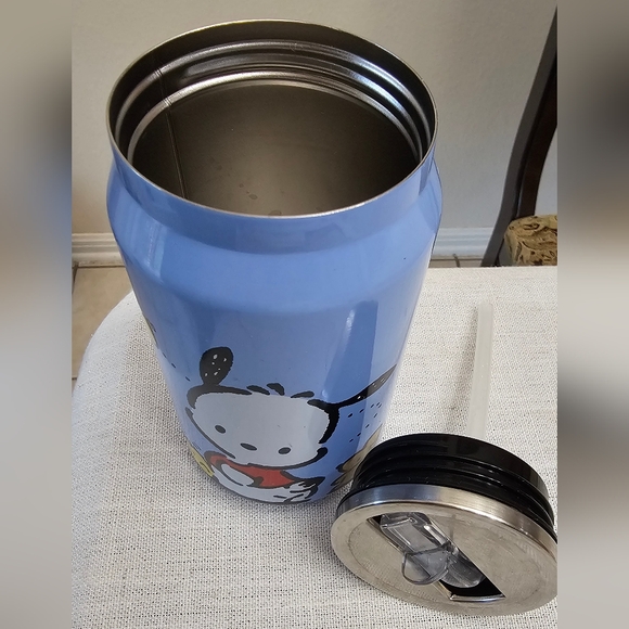 Sanrio Pochacco & Friends Blue Soda Can 10oz Water Bottle EUC - Picture 8 of 12